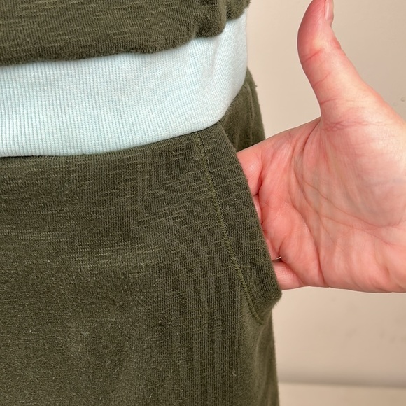 Title Nine Colorblock dress with drop drawstring waist French terry olive & mint - Picture 6 of 10